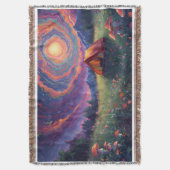 A camping scene throw blanket deken (Voorkant Verticaal)