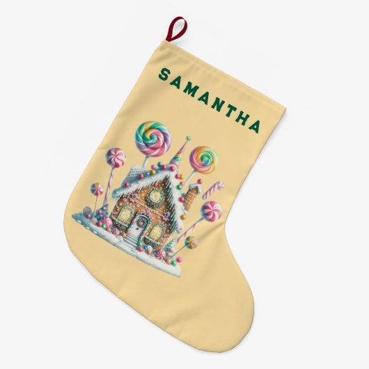  A Candyland Christmas Personalized Stocking Grote Kerstsok (Voorkant (Hangend))