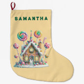  A Candyland Christmas Personalized Stocking Grote Kerstsok (Voorkant)