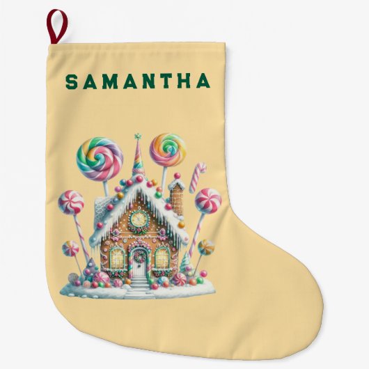 A Candyland Christmas Personalized Stocking Grote Kerstsok (Voorkant)