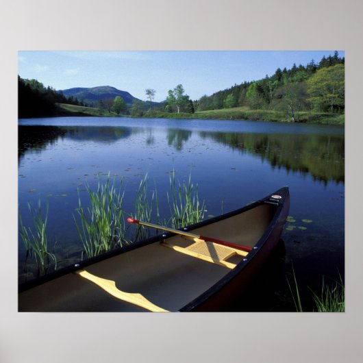 A canoe rests on the shore of Little Long Pond Poster (Voorkant)