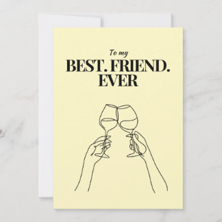 A card in soft yellow for best friends ever feestdagenkaart