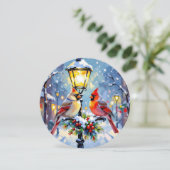 A Cardinal Christmas Photo Template Personalized Feestdagenkaart (Staand voorkant)