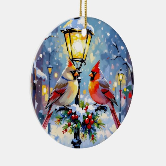 A Cardinal Christmas Photo Template Personalized Keramisch Ornament (Rechts)