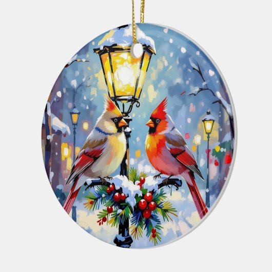 A Cardinal Christmas Photo Template Personalized Keramisch Ornament (Links)