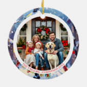 A Cardinal Christmas Photo Template Personalized Keramisch Ornament (Achterkant)