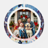 A Cardinal Christmas Photo Template Personalized Metalen Ornament (Achterkant)