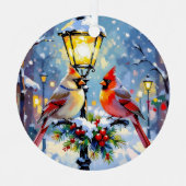 A Cardinal Christmas Photo Template Personalized Metalen Ornament (Voorkant)