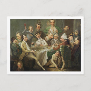 A Caricature Group, c.1776 (olie op canvas) Briefkaart