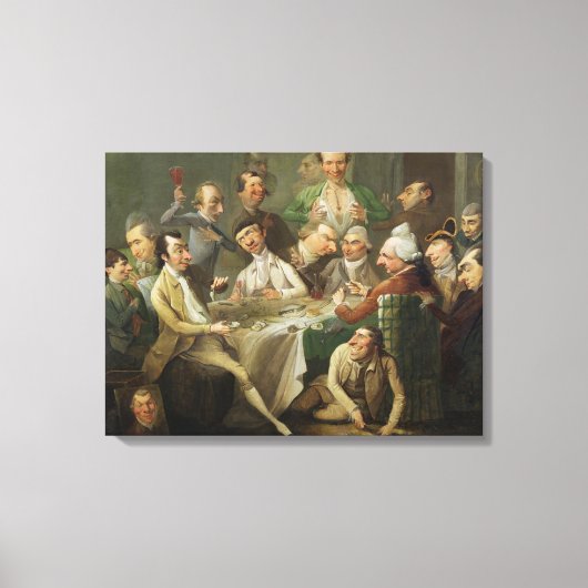A Caricature Group, c.1776 (olie op canvas) Canvas Afdruk (Voorkant)