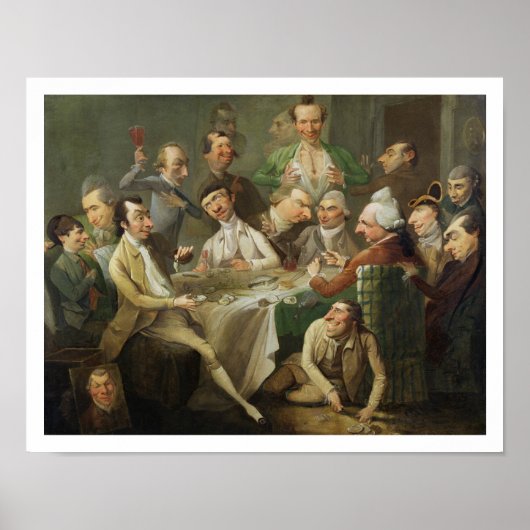 A Caricature Group, c.1776 (olie op canvas) Poster (Voorkant)