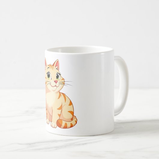 a cartoon orange tabby cat koffiemok (Voorkant rechts)