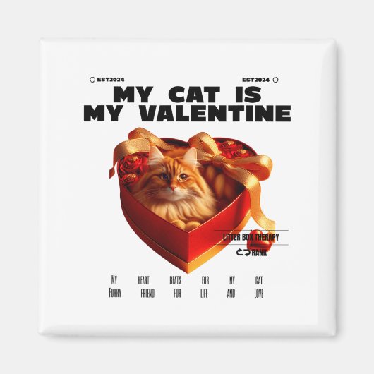 A Cat In The Box Therapy Happy Valentine Day Funny Magneet (Voorkant)