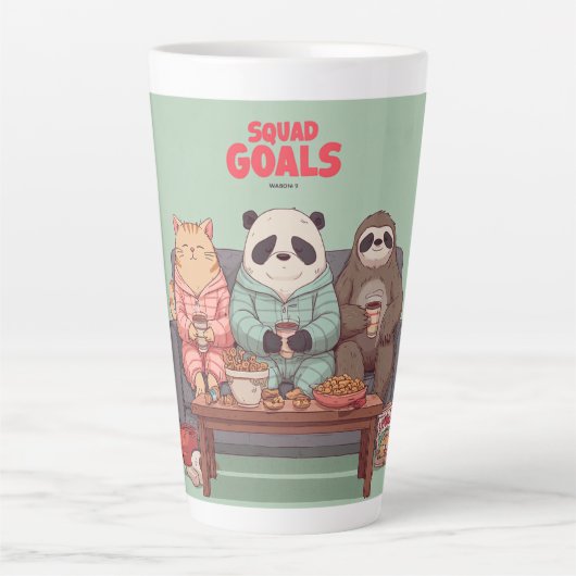 A Cat, Sloth, and Panda's Ultimate Netflix Night Latte Mok (Voorkant)