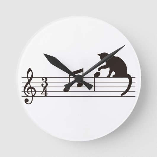 A Cat Toying with Notes Ronde Klok (Voorkant)