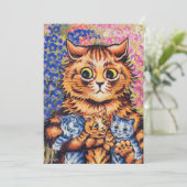 A Cat with her Kittens by Louis Wain Bedankkaart (Staand voorkant)