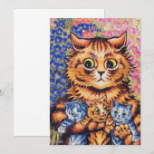 A Cat with her Kittens by Louis Wain Bedankkaart (Voorkant / Achterkant)