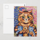 A Cat with her Kittens by Louis Wain Briefkaart (Voorkant / Achterkant)