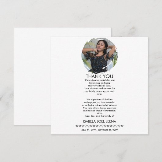 A Celebration Of Life Large Photo & Quote or Psalm Bedankkaart (Voorkant / Achterkant)