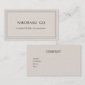 a certified public accountant　BUSINESSCARD Visitekaartje (Voorkant / Achterkant)
