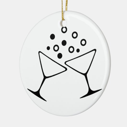 A Champagne Toast Keramisch Ornament (Links)