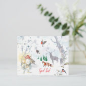 A charming Scandinavian winter gnome Briefkaart (Staand voorkant)