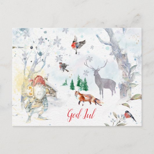 A charming Scandinavian winter gnome Briefkaart (Voorkant)
