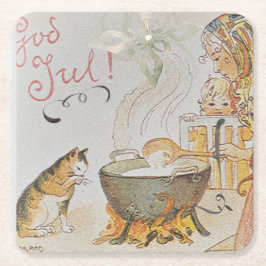 A charming Scandinavian winter scene  Tack Kort Kartonnen Onderzetters