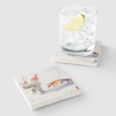 A charming Scandinavian winter scene  Tack Kort Stenen Onderzetter (Zijkant)