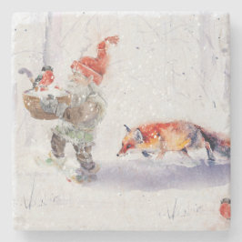 A charming Scandinavian winter scene  Tack Kort Stenen Onderzetter