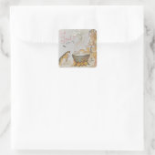 A charming Scandinavian winter scene Tack Kort Vierkante Sticker (Tas)