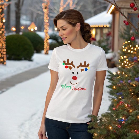 A cheerful Christmas reindeer T-shirt