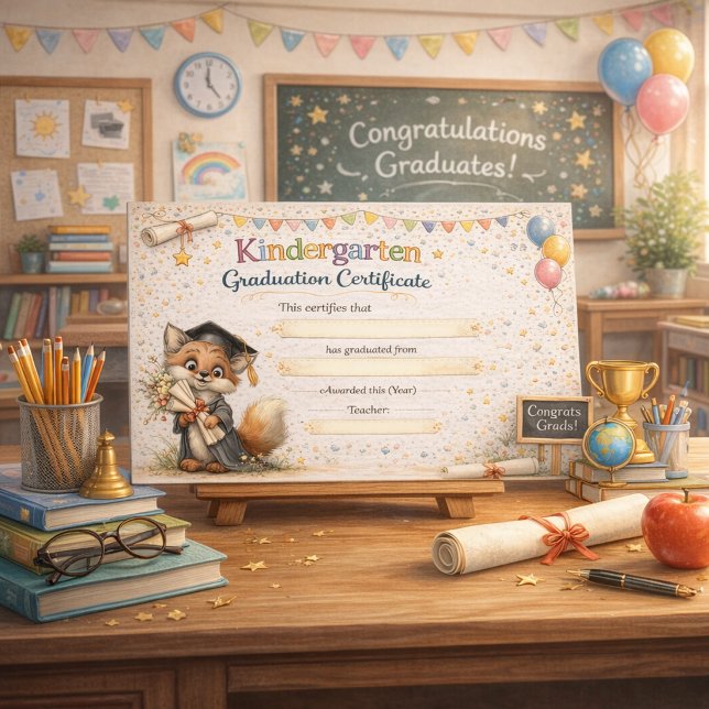 A Cheerful Fox Celebrating Graduation (Creator heeft geüpload)