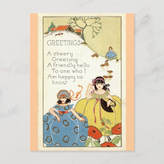 A Cheery Greeting Repro  1913 Briefkaart (Voorkant)