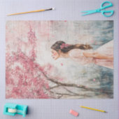 A Cherry Blossom Dromerig Meisje Serie Design #3 Tissuepapier (Craft)