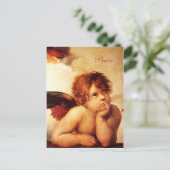 A Cherub, Detail van de Sistine Madonna - Raphael Briefkaart (Staand voorkant)