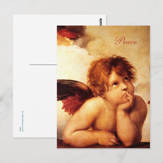 A Cherub, Detail van de Sistine Madonna - Raphael Briefkaart (Voorkant / Achterkant)