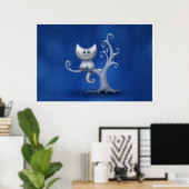 A Cheshire Kitten (Kerstmis) Poster (Thuiskantoor)