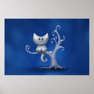 A Cheshire Kitten (Kerstmis) Poster