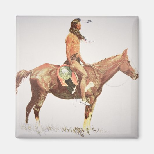 A Cheyenne Brave, 1901 (kleurenlitho) Magneet (Voorkant)