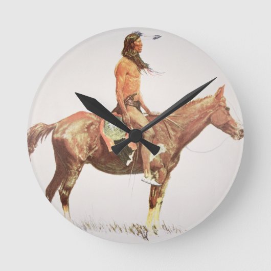 A Cheyenne Brave, 1901 (kleurenlitho) Ronde Klok (Voorkant)