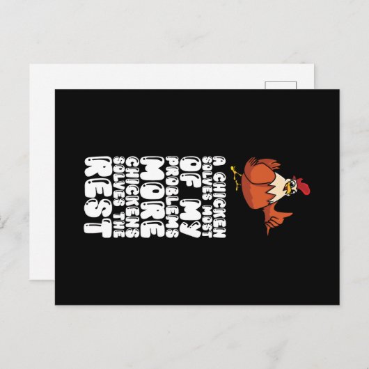 A Chicken Solves Most Of My Problems More Chickens Briefkaart (Voorkant / Achterkant)