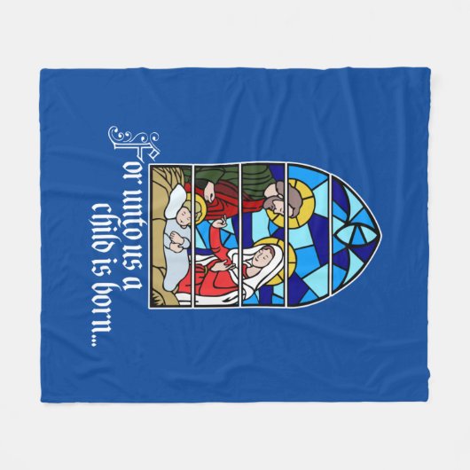 A Child is born Fleece Deken (Voorkant (Horizontaal))