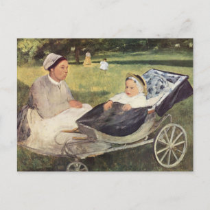 A Child With Governess - Edgar Degas - c1870 Briefkaart