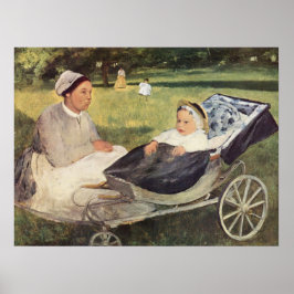 A Child With Governess - Edgar Degas - c1870 Poster