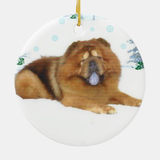 A Chow's sneeuwkerst Keramisch Ornament (Achterkant)
