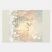 A Christmas Angel Fantasy Snowy Landscape Inpakpapier Vel (Voorkant)