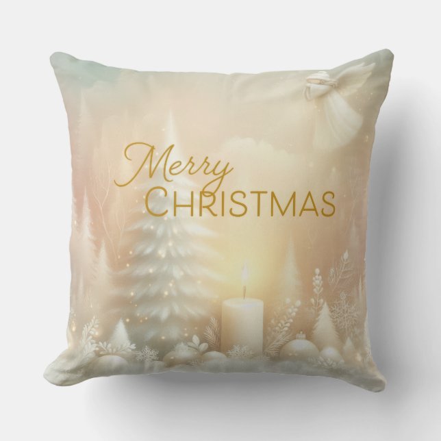 A Christmas Angel Fantasy Snowy Landscape Kussen (Voorkant)