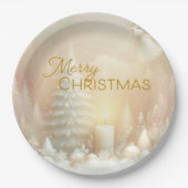 A Christmas Angel Fantasy Snowy Landscape Papieren Bordje (Voorkant)