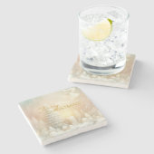 A Christmas Angel Fantasy Snowy Landscape Stenen Onderzetter (Zijkant)